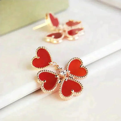 [sparkle Jewelry ]SWEET CLOVER CARNELIAN EARRINGS