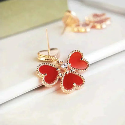 [sparkle Jewelry ]SWEET CLOVER CARNELIAN EARRINGS