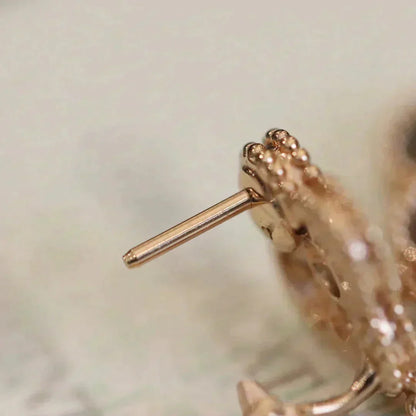 [sparkle Jewelry ]CLOVER MEDIUM 1 MOTIFS FUll DIAMOND EARRINGS