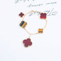 [sparkle Jewelry ]CLOVER BRACELET 5 MOTIFS CARNELIAN TIGER EYE