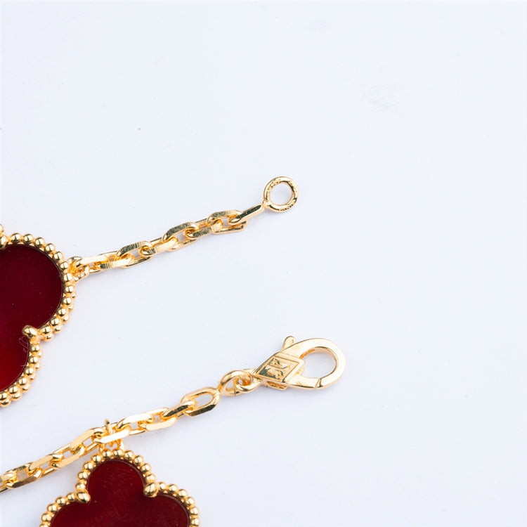 [sparkle Jewelry ]CLOVER BRACELET 5 MOTIFS CARNELIAN TIGER EYE