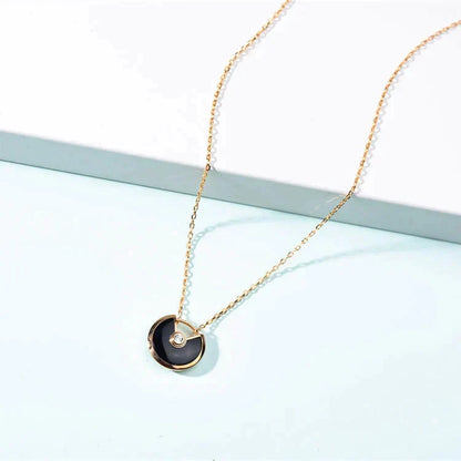 [sparkle Jewelry]AMULETTE GOLD CARNELIAN ONYX NECKLACE