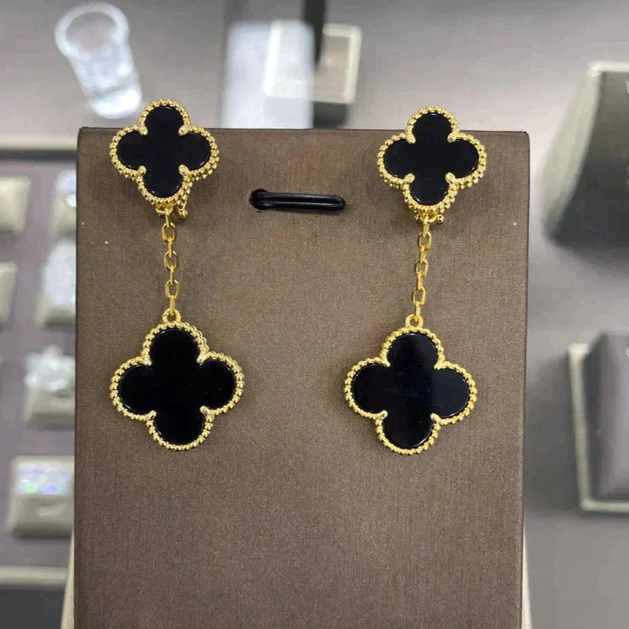 [sparkle Jewelry ]CLOVER 2 MOTIFS  EARRINGS (MULTIPLE CHOICESC