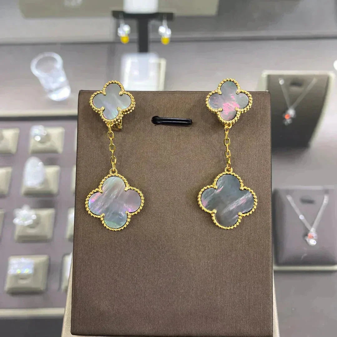 [sparkle Jewelry ]CLOVER 2 MOTIFS  EARRINGS (MULTIPLE CHOICESC