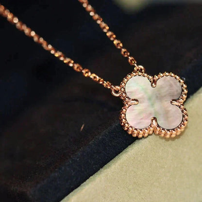 [sparkle Jewelry ]CLOVER 15MM  GRAY MOTHER OF PEARL NECKLACE