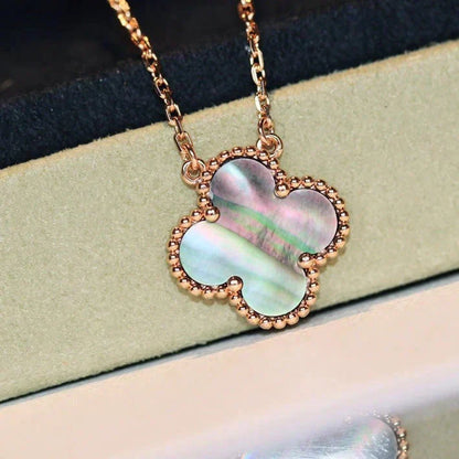 [sparkle Jewelry ]CLOVER 15MM  GRAY MOTHER OF PEARL NECKLACE