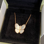 [sparkle Jewelry ]BUTTERFLY GOLD MOP DIAMOND NECKLACE