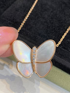 [sparkle Jewelry ]BUTTERFLY GOLD MOP DIAMOND NECKLACE