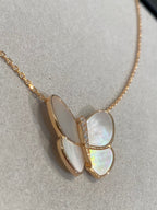 [sparkle Jewelry ]BUTTERFLY GOLD MOP DIAMOND NECKLACE