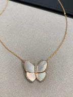 [sparkle Jewelry ]BUTTERFLY GOLD MOP DIAMOND NECKLACE