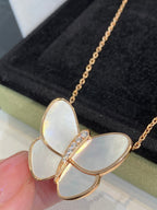 [sparkle Jewelry ]BUTTERFLY GOLD MOP DIAMOND NECKLACE