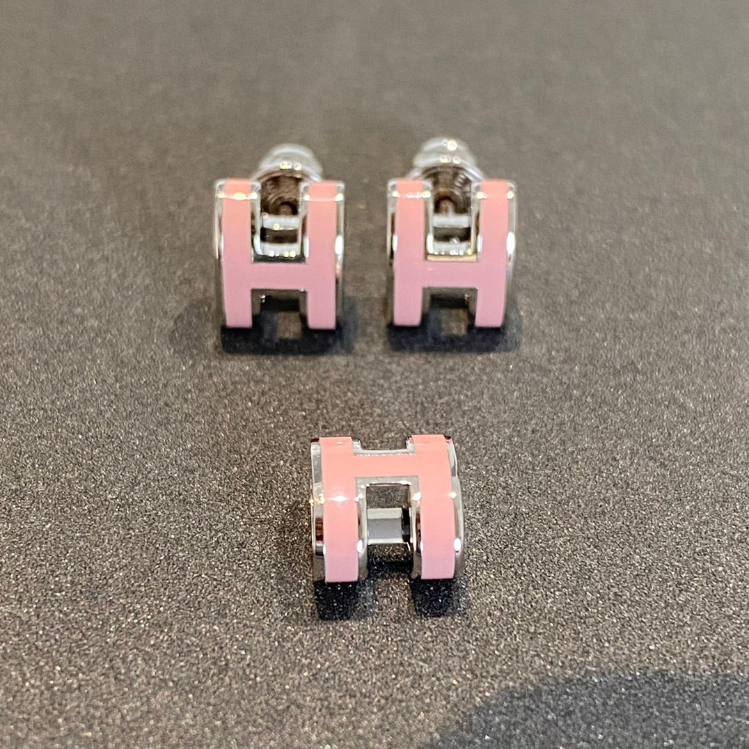 [sparkle Jewelry ]MINI POP H SILVER EARRINGS PINK