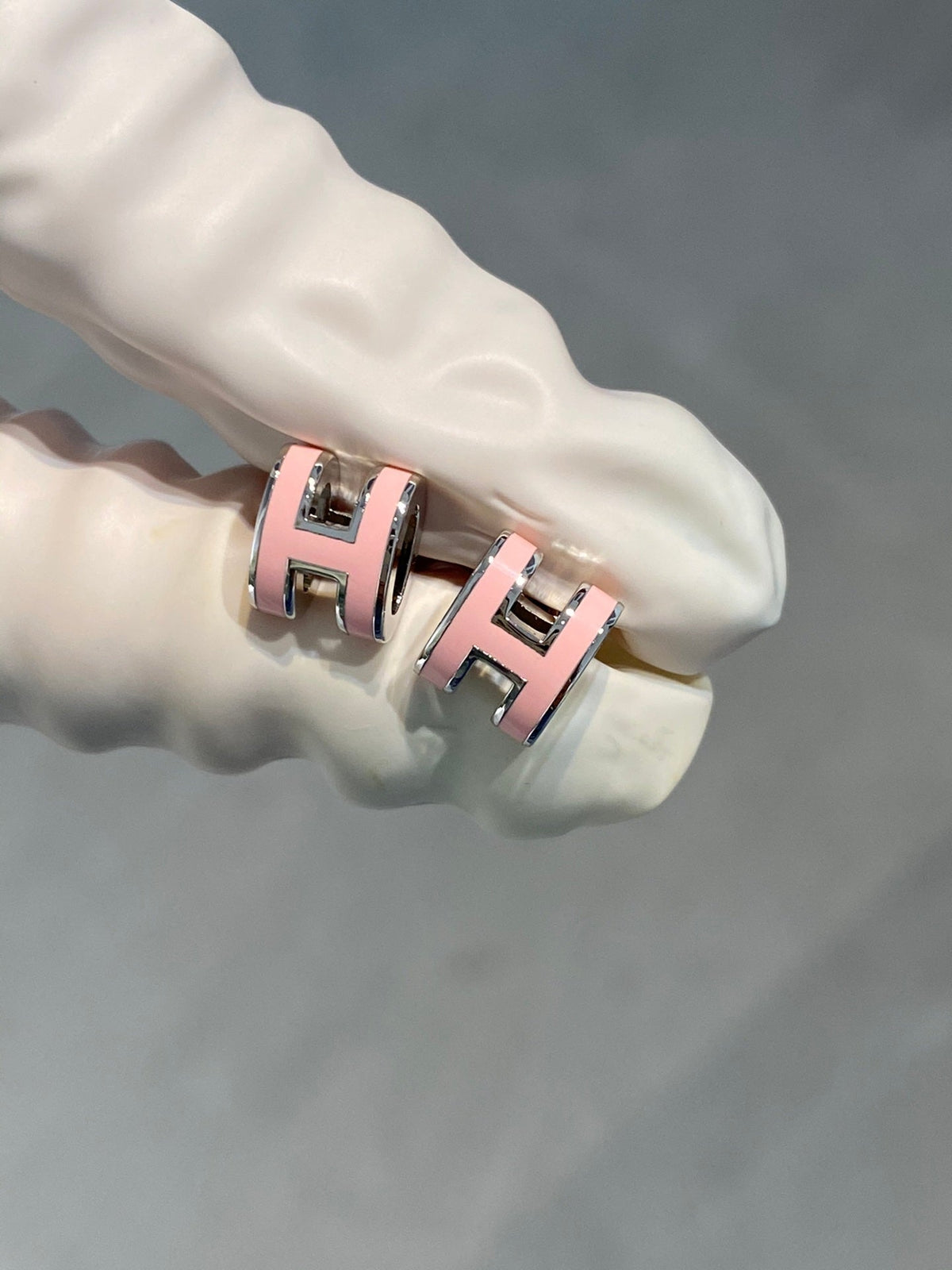 [sparkle Jewelry ]MINI POP H SILVER EARRINGS PINK