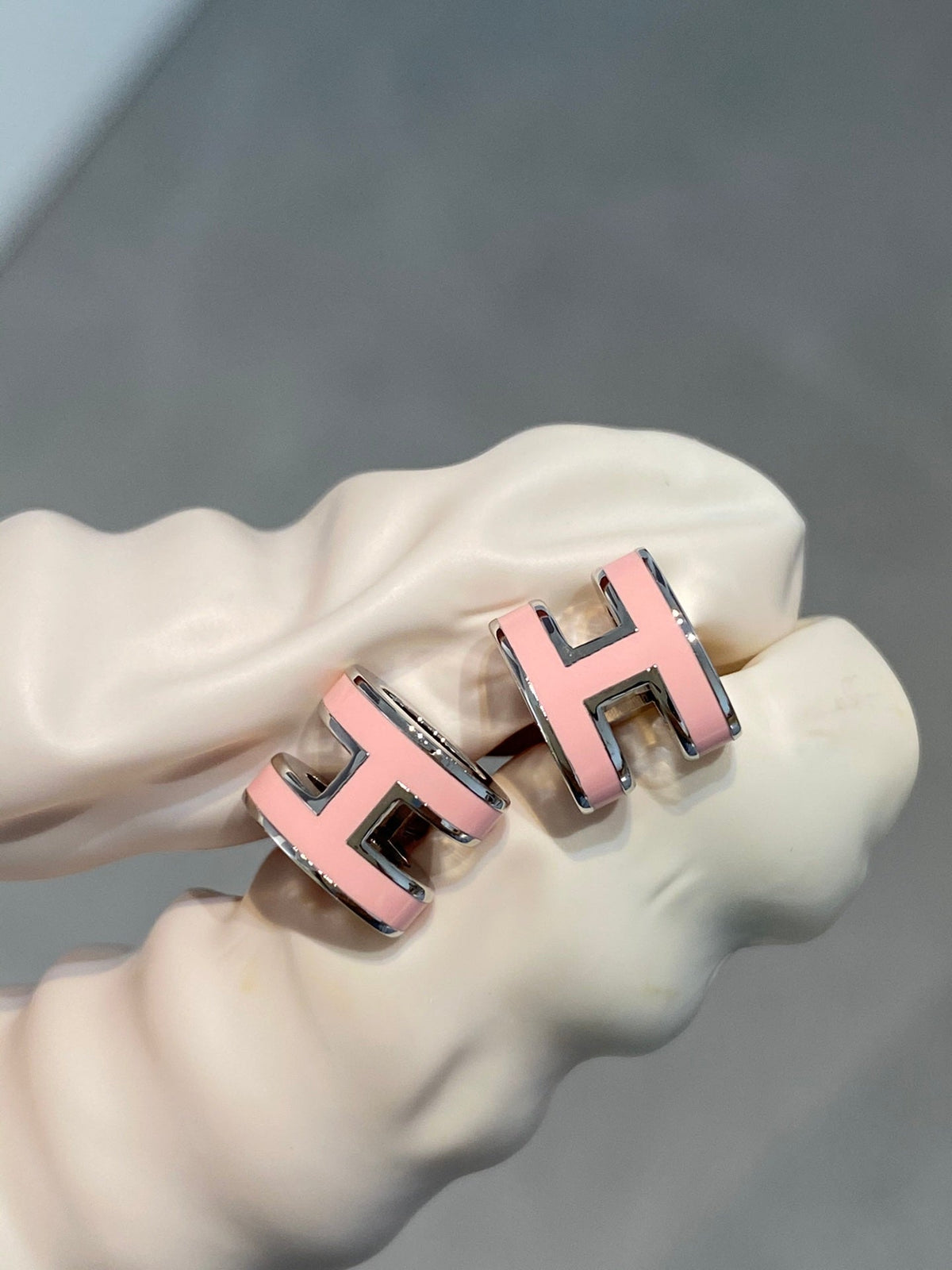 [sparkle Jewelry ]MINI POP H SILVER EARRINGS PINK
