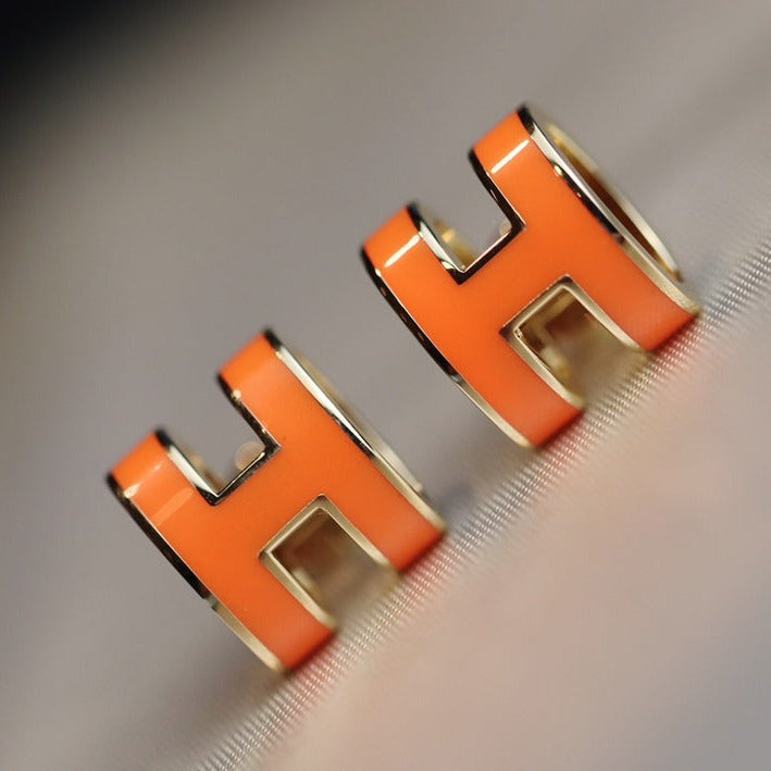 [sparkle Jewelry ]MINI POP H EARRINGS ORANGE