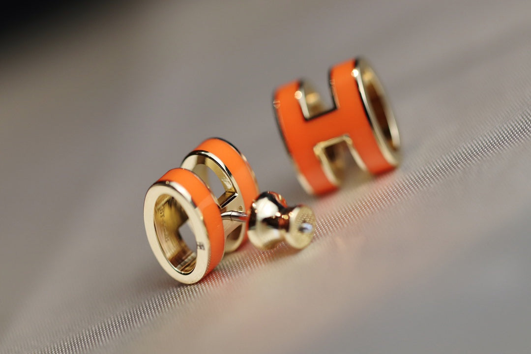 [sparkle Jewelry ]MINI POP H EARRINGS ORANGE