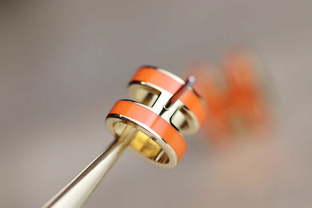 [sparkle Jewelry ]MINI POP H EARRINGS ORANGE