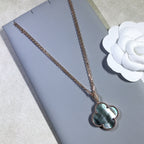 [sparkle Jewelry ]CLOVER 25MM GOLD DARK MOP BIG CLOVER NECKLACE