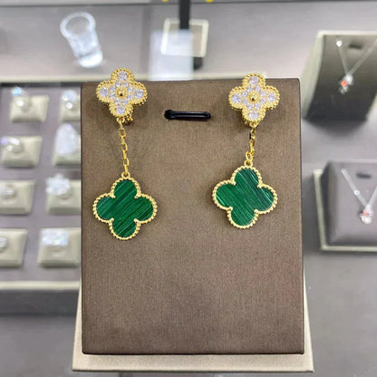 [sparkle Jewelry ]CLOVER  2 MOTIFS  DIAMOND  EARRINGS (MULTIPLE CHOICESç´