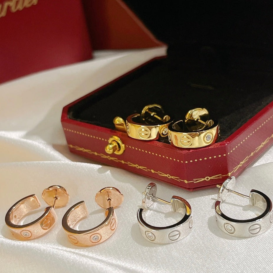 [sparkle Jewelery]LOVE EARRINGS 5.7MM 2 DIAMONDS