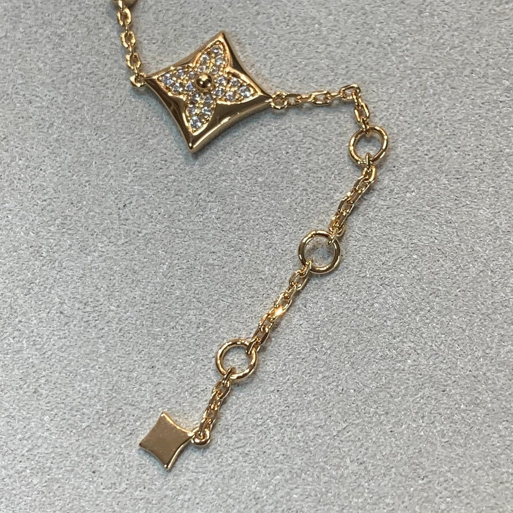 [sparkle Jewelry ]STAR AND SUN 4 MOTIFS GOLD DIAMONDS BRACELET