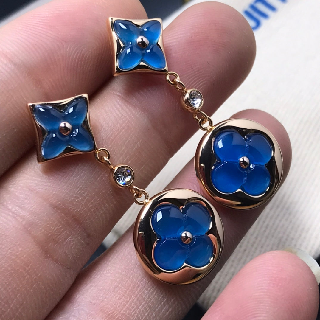 [sparkle Jewelry ]STAR AND SUN AGATE DIAMOND EARRINGS