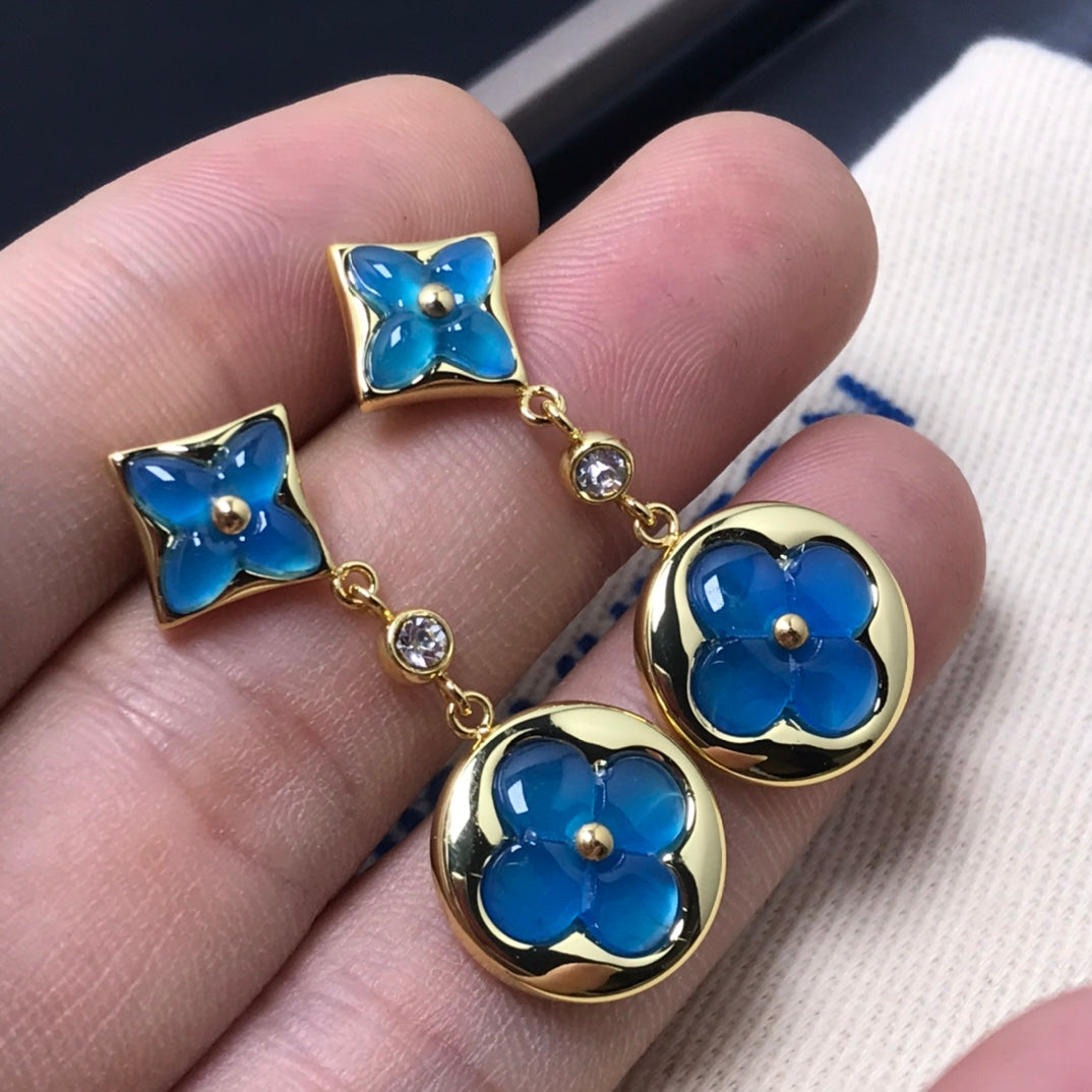 [sparkle Jewelry ]STAR AND SUN AGATE DIAMOND EARRINGS