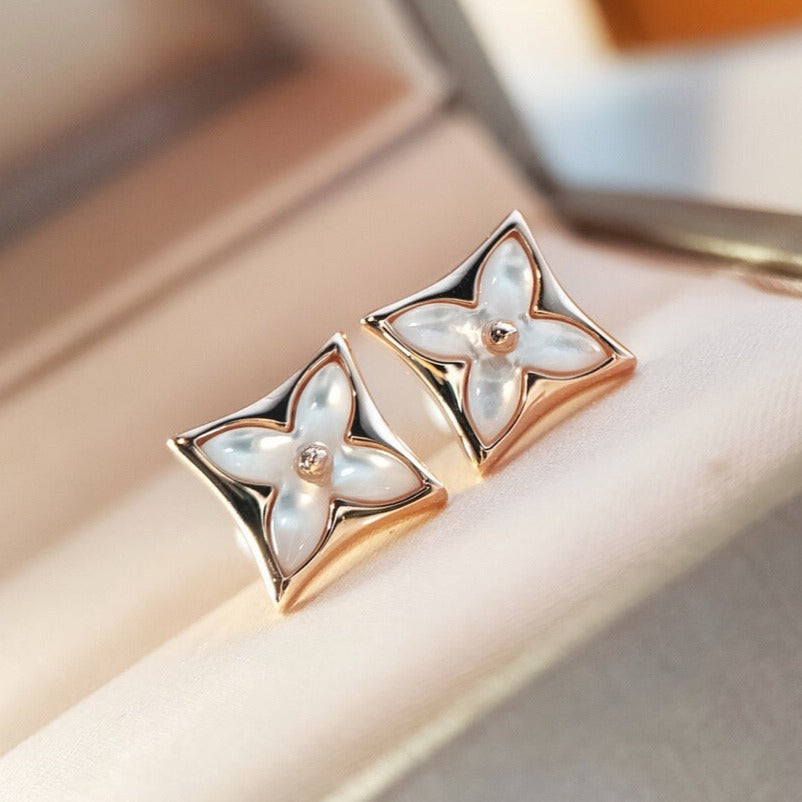 [sparkle Jewelry ]STAR MOP PINK GOLD EARRINGS