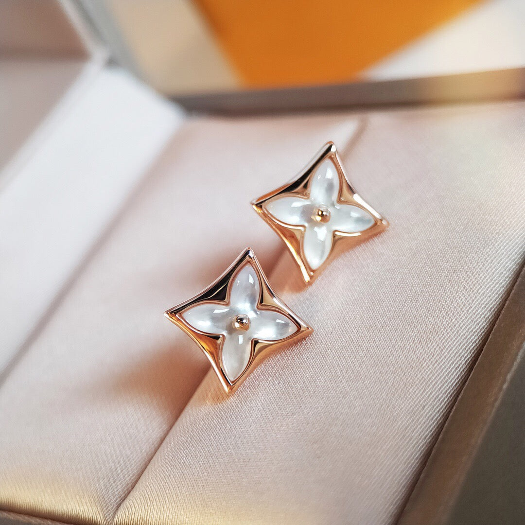 [sparkle Jewelry ]STAR MOP PINK GOLD EARRINGS