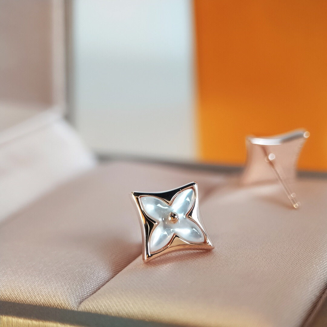 [sparkle Jewelry ]STAR MOP PINK GOLD EARRINGS