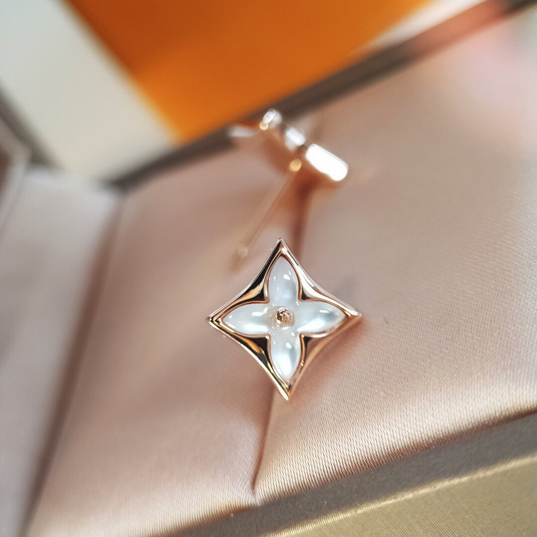[sparkle Jewelry ]STAR MOP PINK GOLD EARRINGS