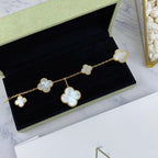 [sparkle Jewelry ]MAGIC CLOVER MOP GOLD BRACELET 5 MOTIFS