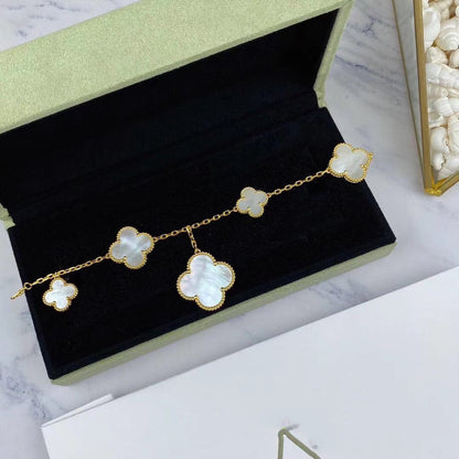 [sparkle Jewelry ]MAGIC CLOVER MOP GOLD BRACELET 5 MOTIFS