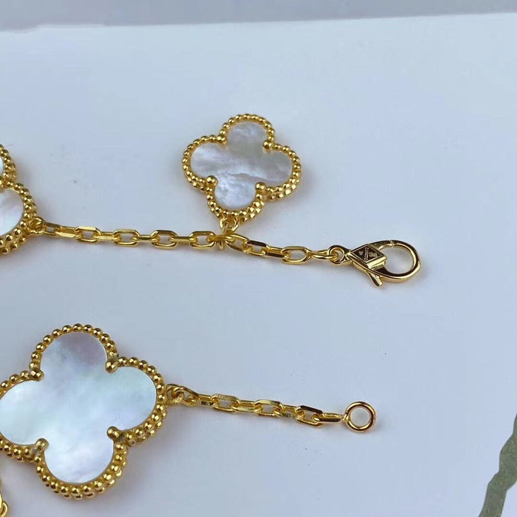 [sparkle Jewelry ]MAGIC CLOVER MOP GOLD BRACELET 5 MOTIFS
