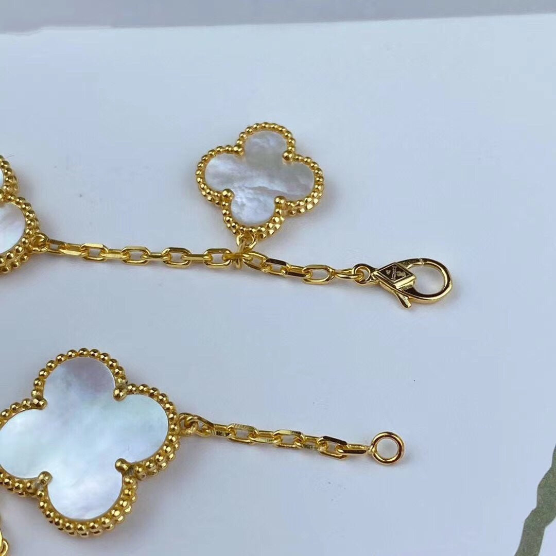 [sparkle Jewelry ]MAGIC CLOVER MOP GOLD BRACELET 5 MOTIFS