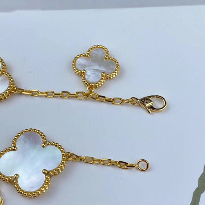[sparkle Jewelry ]MAGIC CLOVER MOP GOLD BRACELET 5 MOTIFS