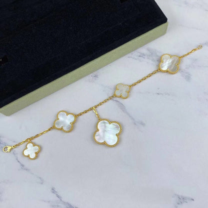 [sparkle Jewelry ]MAGIC CLOVER MOP GOLD BRACELET 5 MOTIFS
