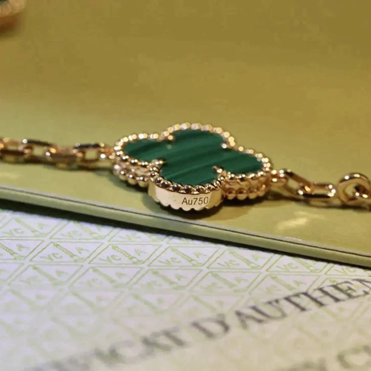 [sparkle Jewelry ] CLOVER 5 MOTIF MALACHITE BRACELET COLLECTION
