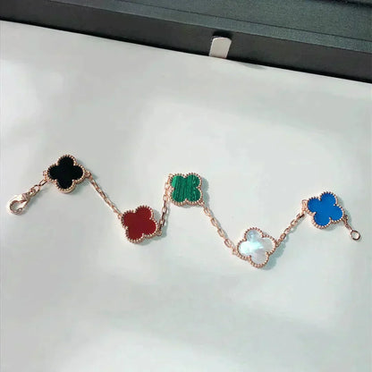 [sparkle Jewelry ]CLOVER 5 MOTIFS MULTICOLOR BRACELET
