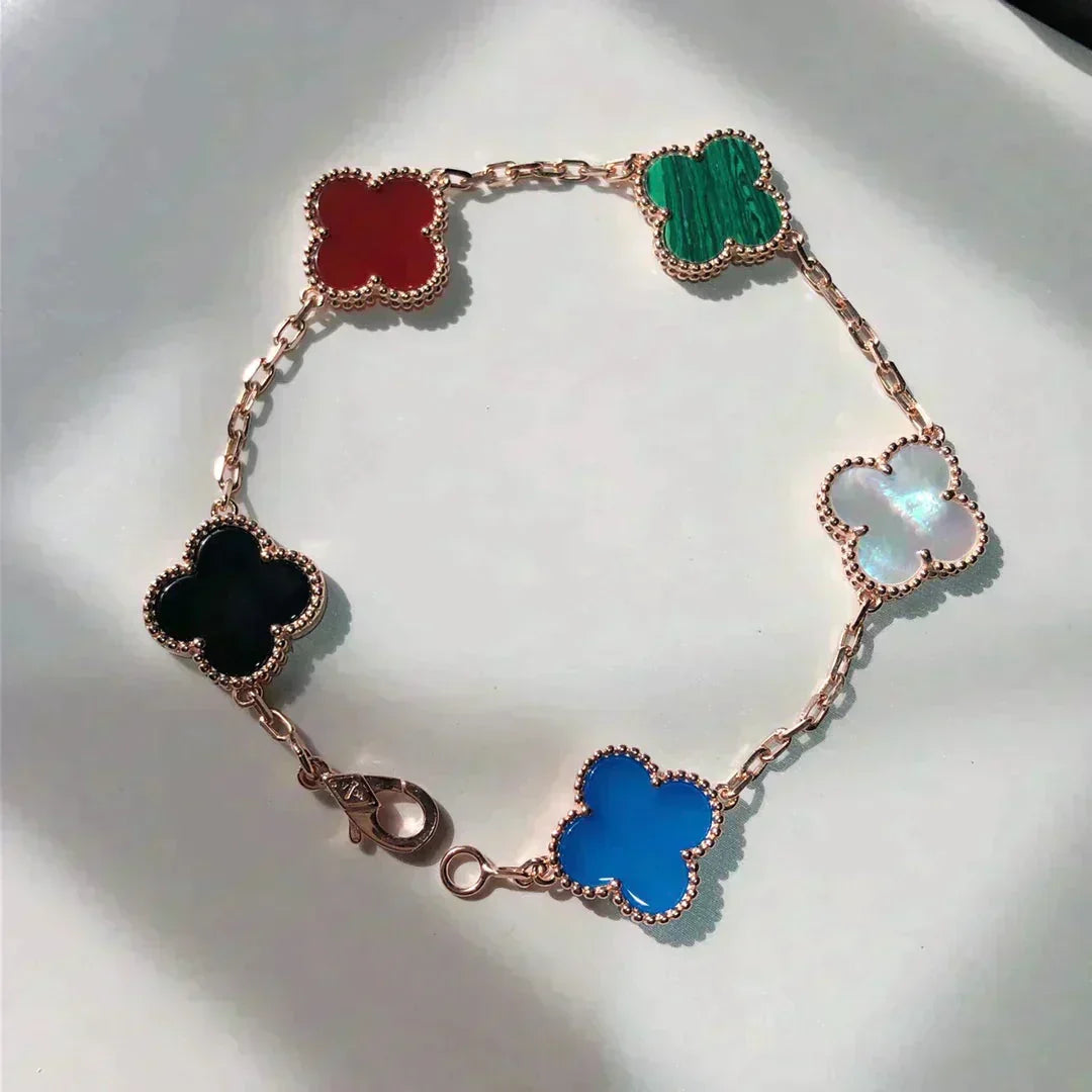 [sparkle Jewelry ]CLOVER 5 MOTIFS MULTICOLOR BRACELET