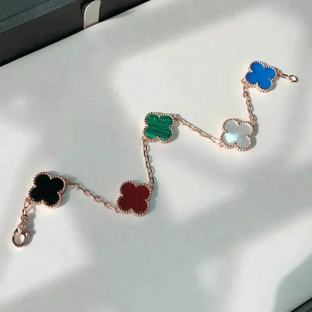 [sparkle Jewelry ]CLOVER 5 MOTIFS MULTICOLOR BRACELET