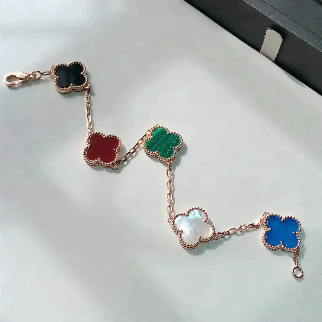 [sparkle Jewelry ]CLOVER 5 MOTIFS MULTICOLOR BRACELET