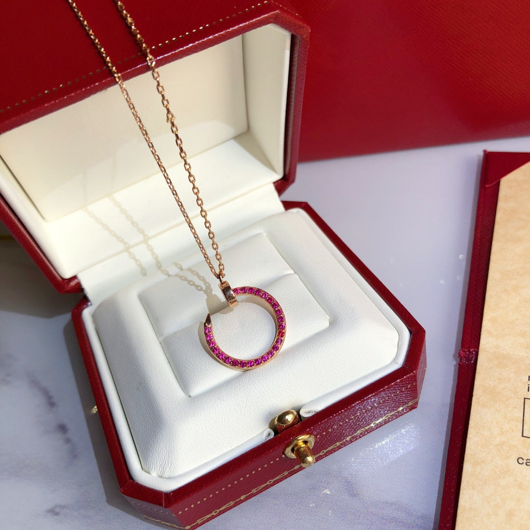 [sparkle Jewelery]JUSTE NECKLACE RED FULL DIAMONDS