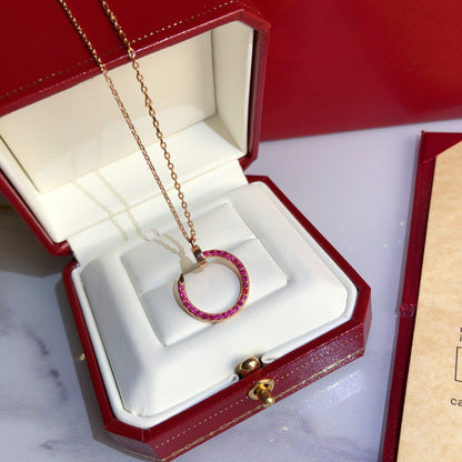 [sparkle Jewelery]JUSTE NECKLACE RED FULL DIAMONDS