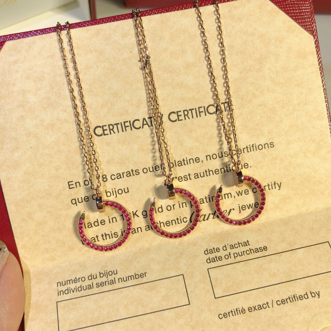 [sparkle Jewelery]JUSTE NECKLACE RED FULL DIAMONDS