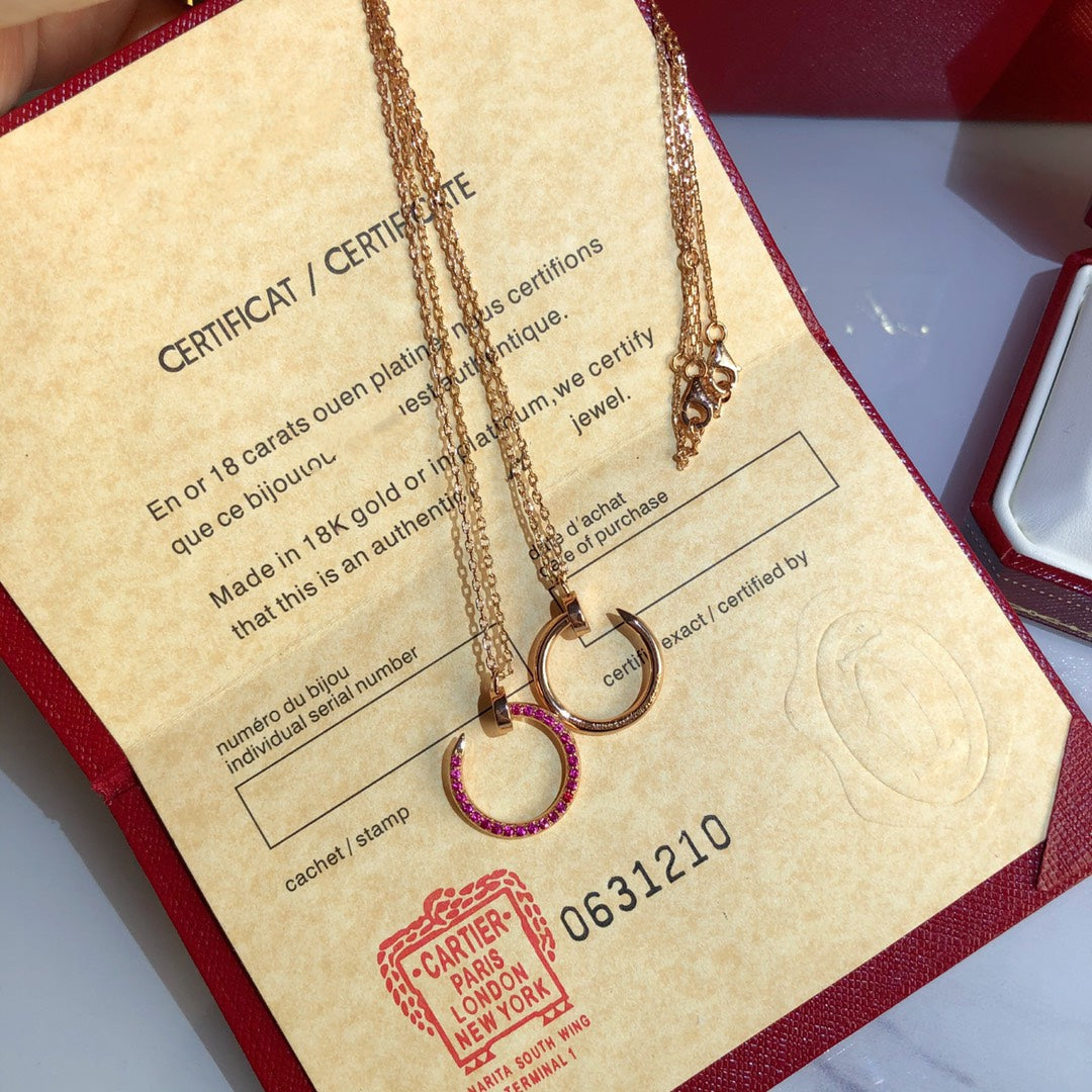 [sparkle Jewelery]JUSTE NECKLACE RED FULL DIAMONDS