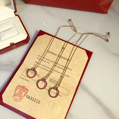 [sparkle Jewelery]JUSTE NECKLACE RED FULL DIAMONDS