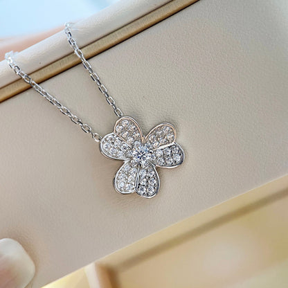 [sparkle Jewelry ]CLOVER DIAMOND NECKLACE SILVER