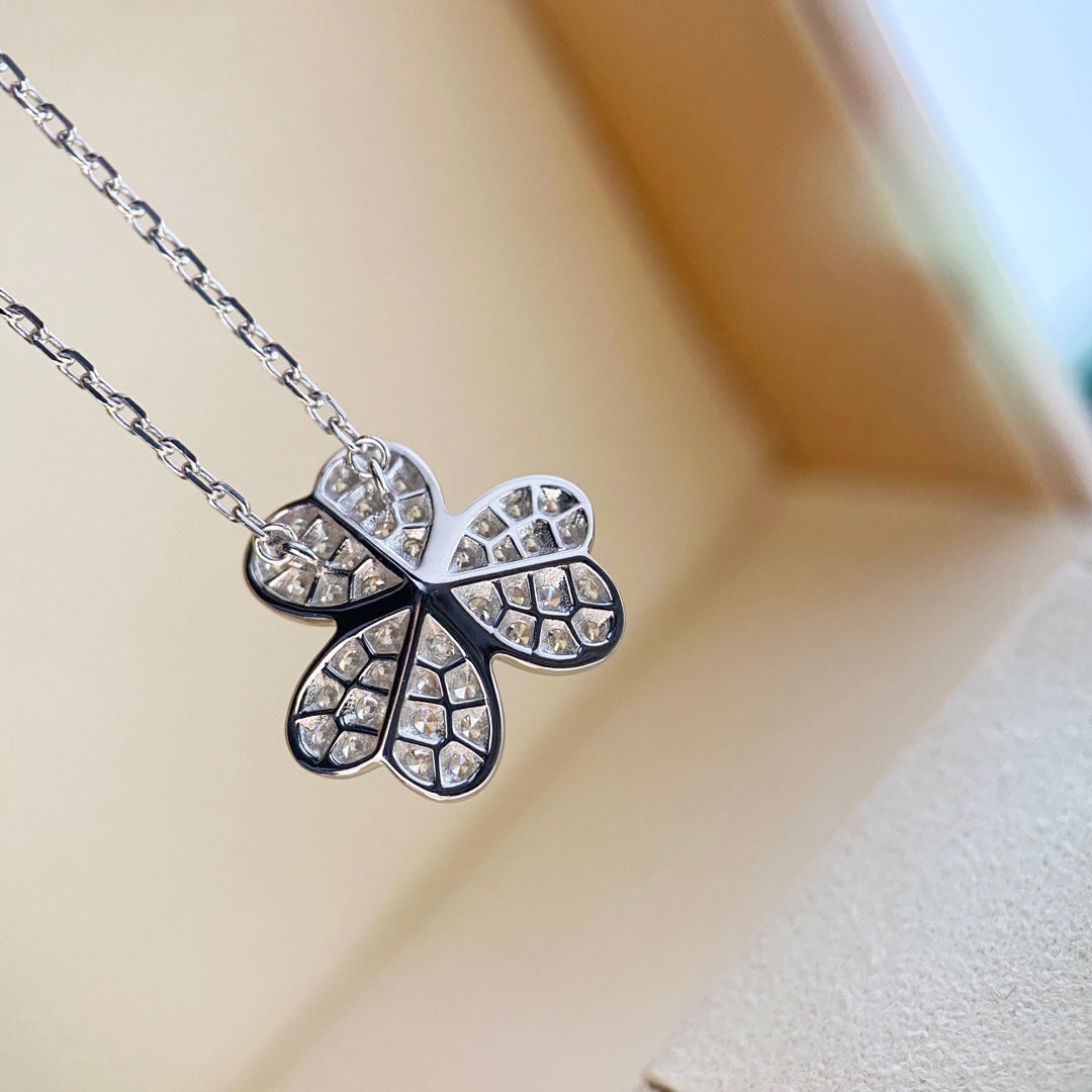 [sparkle Jewelry ]CLOVER DIAMOND NECKLACE SILVER