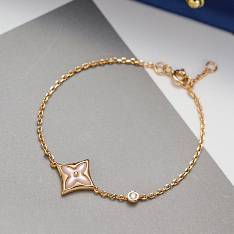 [sparkle Jewelry ]STAR 1 DIAMOND PINK GOLD BRACELET